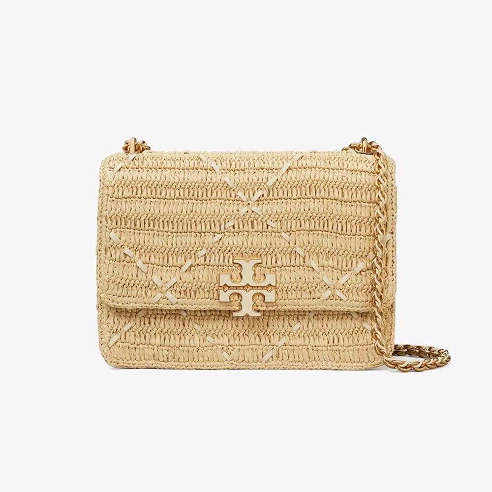 NEW‼️Tory Burch Britten Raffia Crochet Small Shoulder Bag 183122 $670 Raffia